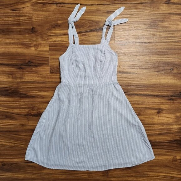 So Blue/ White Striped Tie Shoulder Dress Size Small - Picture 1 of 7